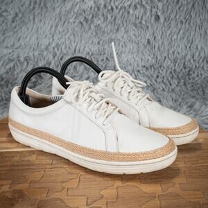 Collection by Clarks Marie Mist White Leather Espadrilles Sneakers Size 8.5